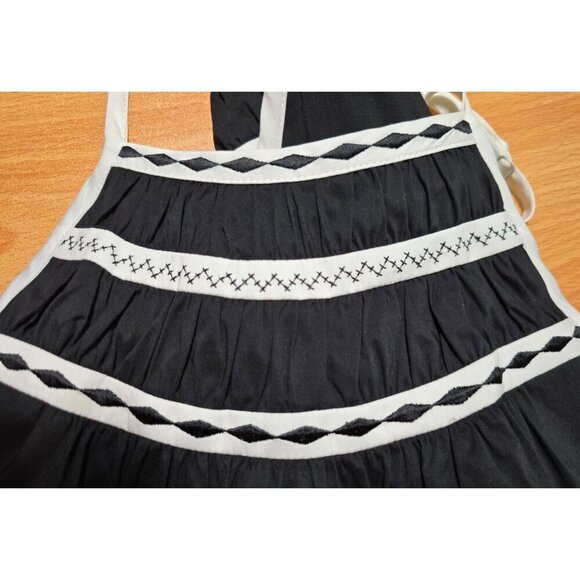 BCBG MaxAzria Dress 4 Black Sundress Geometric Boho Pockets Adjustable Strap - Picture 10 of 15